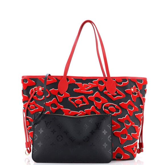 Louis Vuitton Neverfull NM Tote Limited Edition Urs Fischer Tufted Monogram Canv - Picture 2 of 7